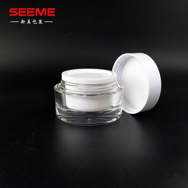 wholesale 15g 30g 50g cosmetic cream jar acrylic round cream bottle cylinder shape cosmetic jar