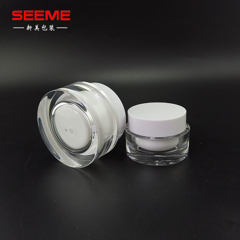 wholesale 15g 30g 50g cosmetic cream jar acrylic round cream bottle cylinder shape cosmetic jar