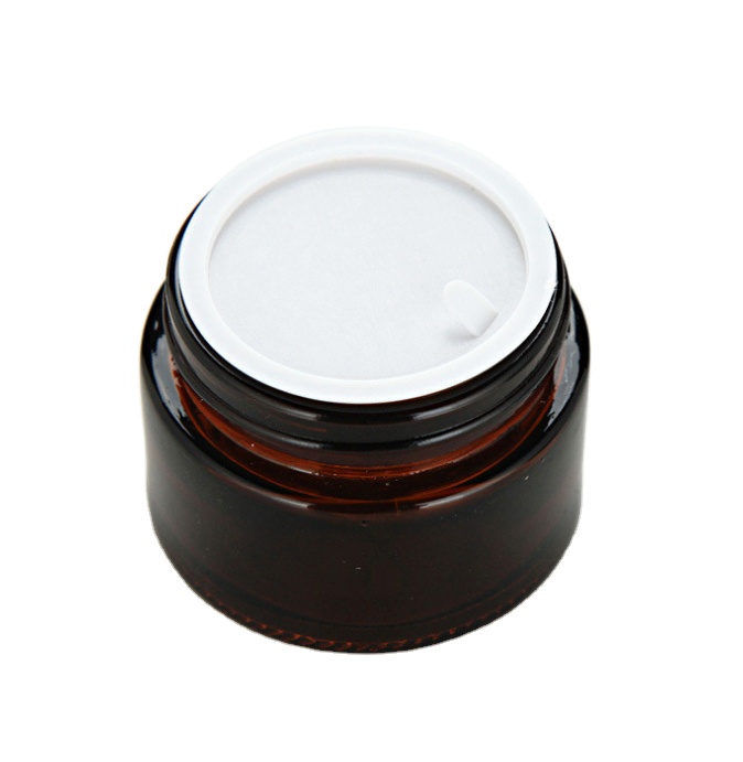 wholesale 15g amber cosmetic glass bottle sets glass jar for skincare face cream