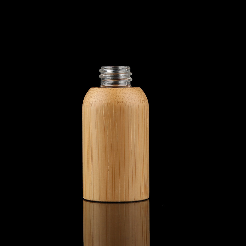 wholesale 15ml 30ml 50ml 100ml glass bottle with whole cover bamboo wooden lotion dropper pump Customized Made in good price