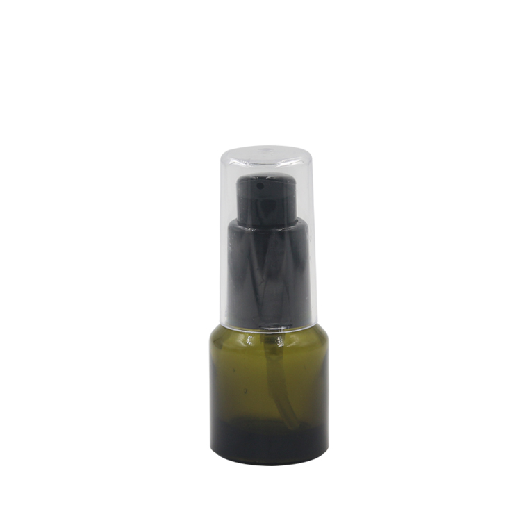 wholesale 15ml 30ml 50ml 60ml 100ml amber olive green skincare bottles glass cosmetic package set