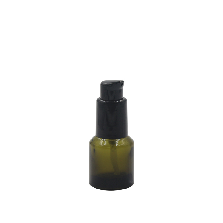 wholesale 15ml 30ml 50ml 60ml 100ml amber olive green skincare bottles glass cosmetic package set