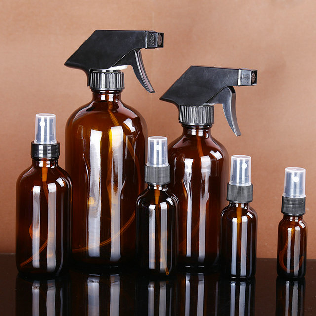 wholesale 15ml 30ml 60ml 120ml 250ml 500ml Cobalt Blue Empty Glass Boston Round Bottle with Trigger Spray Cap