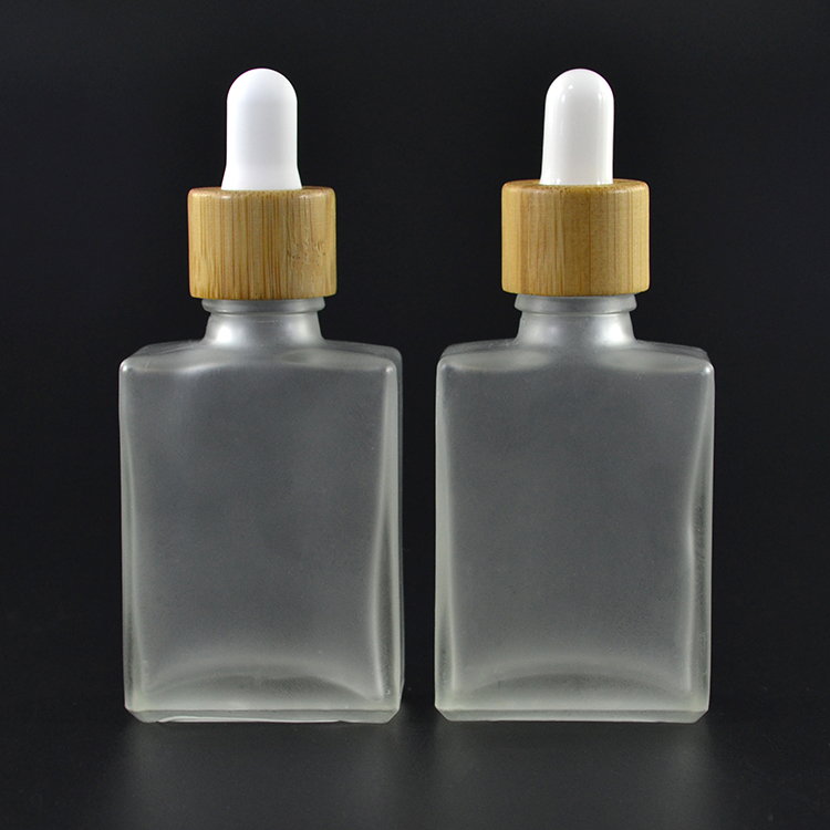 wholesale 15ml 30ml matte black rectangle square glass dropper bottles for e liquid essential oil