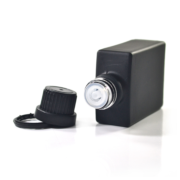 wholesale 15ml 30ml matte black rectangle square glass dropper bottles for e liquid essential oil