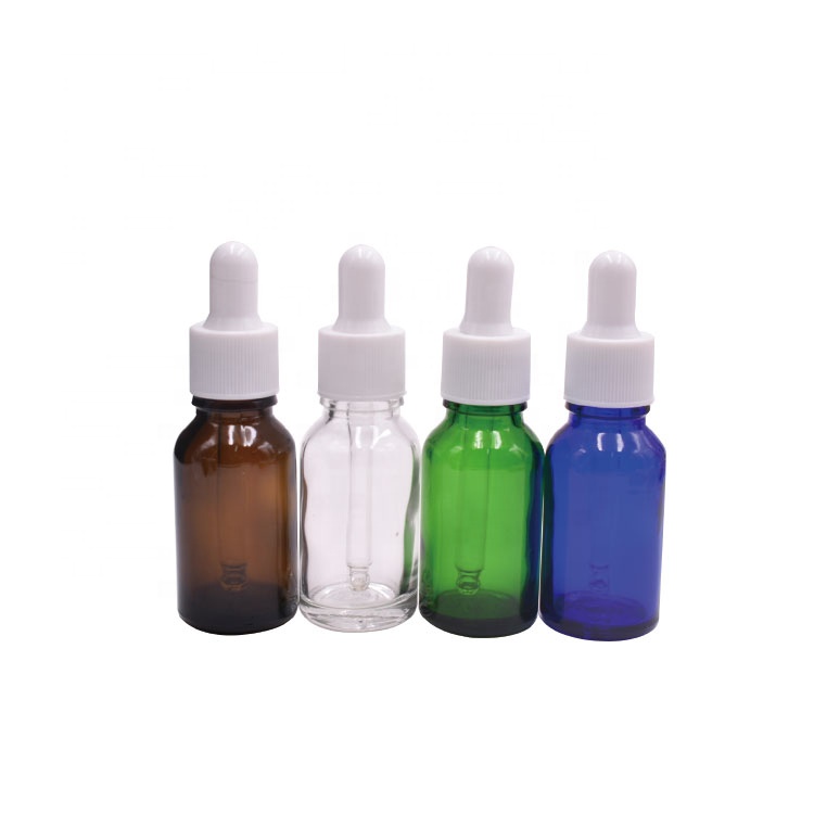 wholesale 15ml empty clear amber green blue free sample skin care beard oil dropper glass bottle for cbd oil