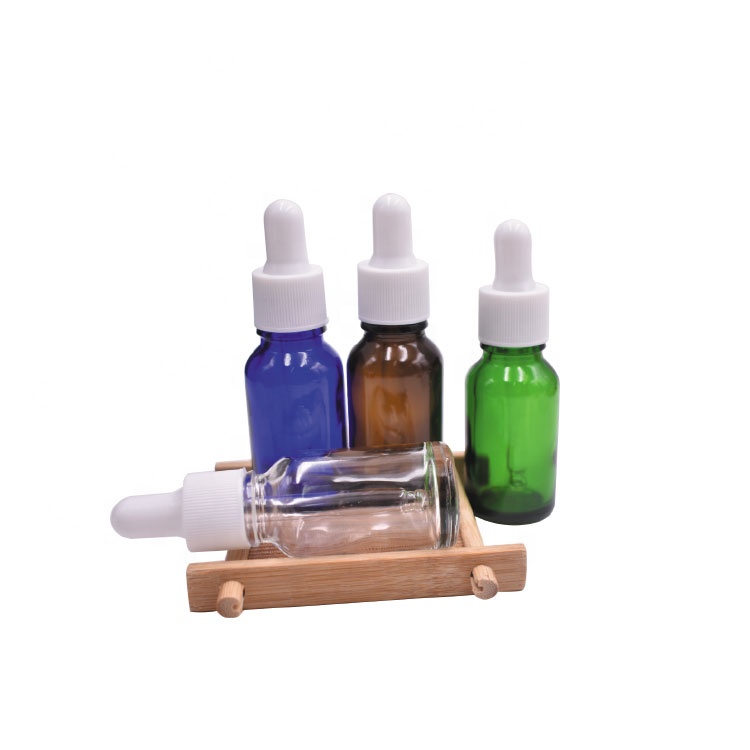 wholesale 15ml empty clear amber green blue free sample skin care beard oil dropper glass bottle for cbd oil