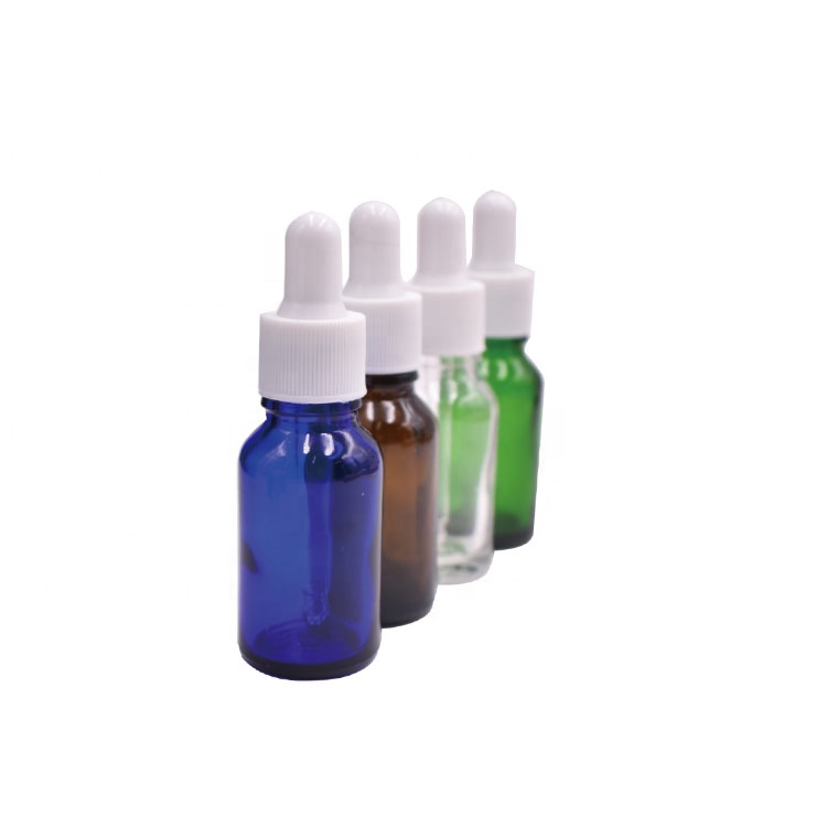 wholesale 15ml empty clear amber green blue free sample skin care beard oil dropper glass bottle for cbd oil