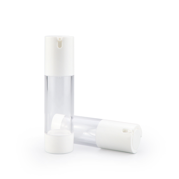 wholesale 15ml empty frosted airless pump bottle cosmetic plastic syringe airless bottle