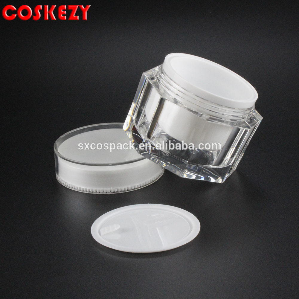 wholesale 15ml pearl white acrylic cosmetic jar, 15g plastic screw top containers, 15 g empty cospack jar for facial cream