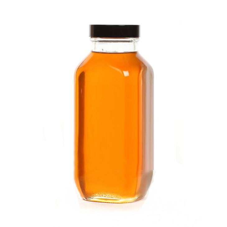 wholesale 16oz french square glass juice bottle