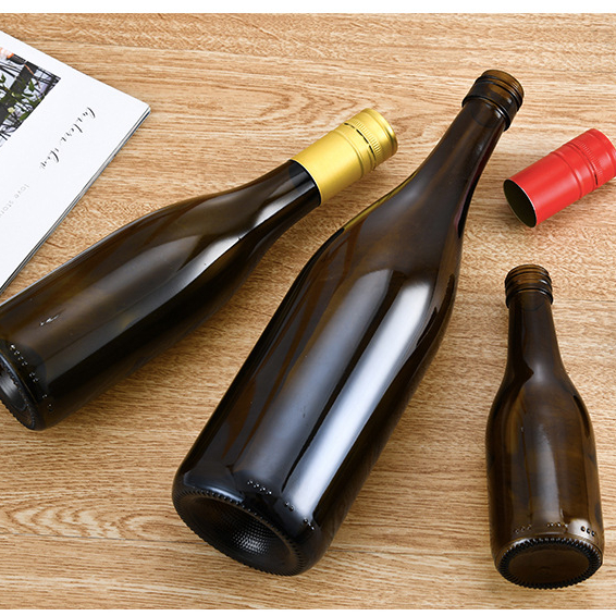 wholesale 187ml 750ml 1500ml burgundy red wine bottle dark green empty luxury whisky vodka champagne wine glass bottles