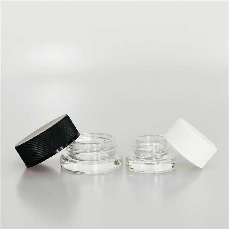 wholesale 1dram 2dram clear child proof weed glass jar with child resistant lid