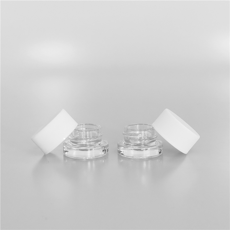 wholesale 1dram 2dram clear child proof weed glass jar with child resistant lid