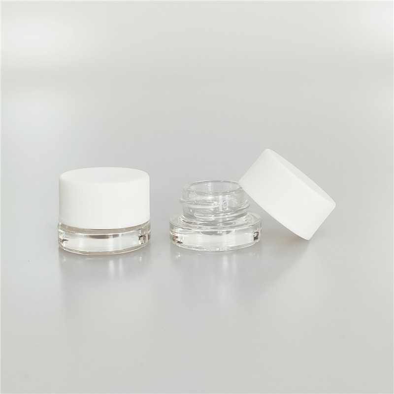 wholesale 1dram 2dram clear child proof weed glass jar with child resistant lid
