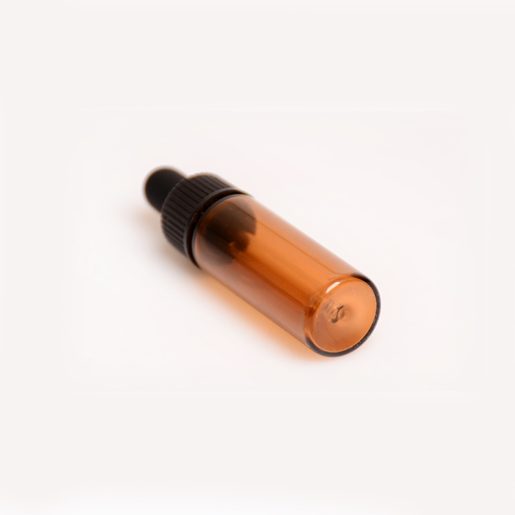 wholesale 1ml 2ml 3ml 5 ml amber glass dropper bottle with dropper for essential oil packaging