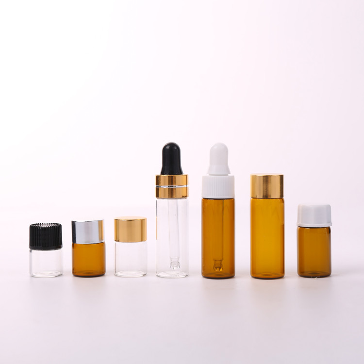 wholesale 1ml 2ml 3ml 5ml 10ml tubular made small perfume atomizer dram glass vials with dropper