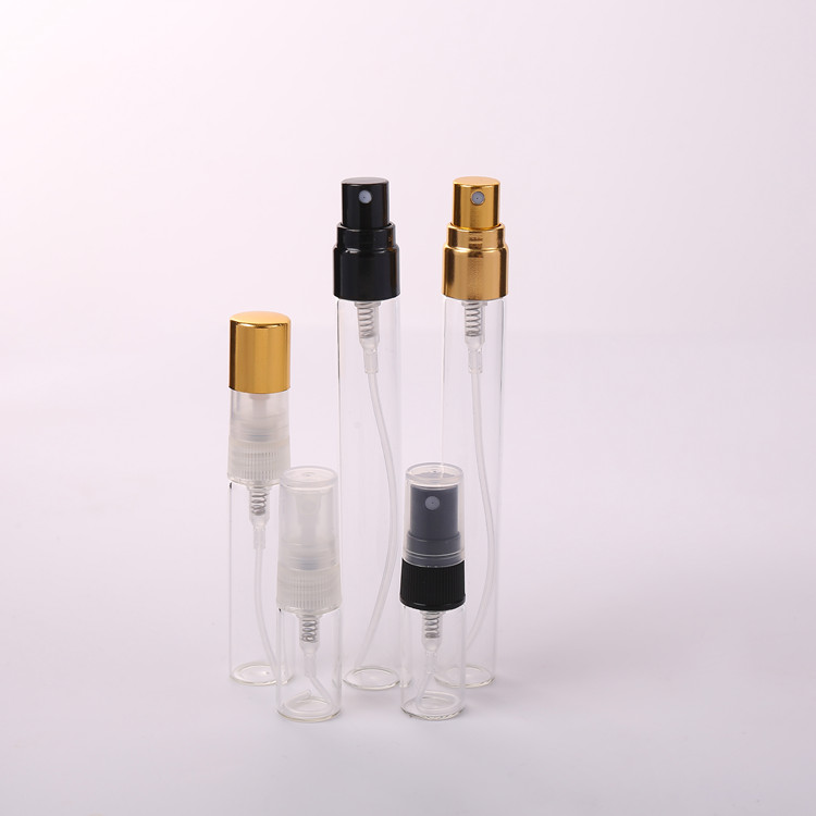 wholesale 1ml 2ml 3ml 5ml 10ml tubular made small perfume atomizer dram glass vials with dropper