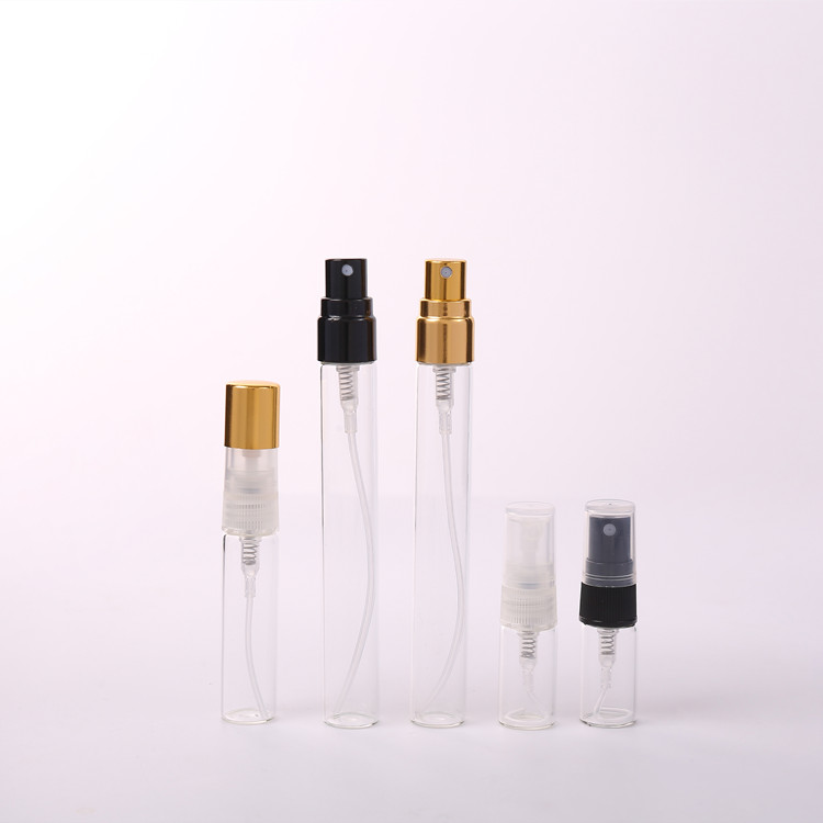 wholesale 1ml 2ml 3ml 5ml 10ml tubular roll on atomizer small perfume glass vials with cap