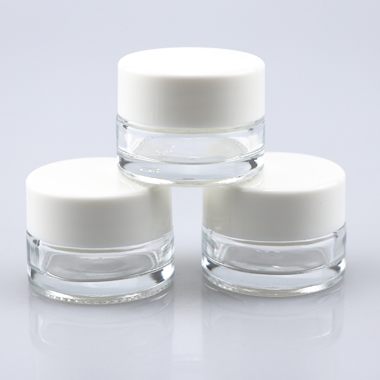 wholesale 1oz 2.5oz 3oz 30ml 50ml 100ml cosmetic skin care glass jar for face cream lotion with white cap