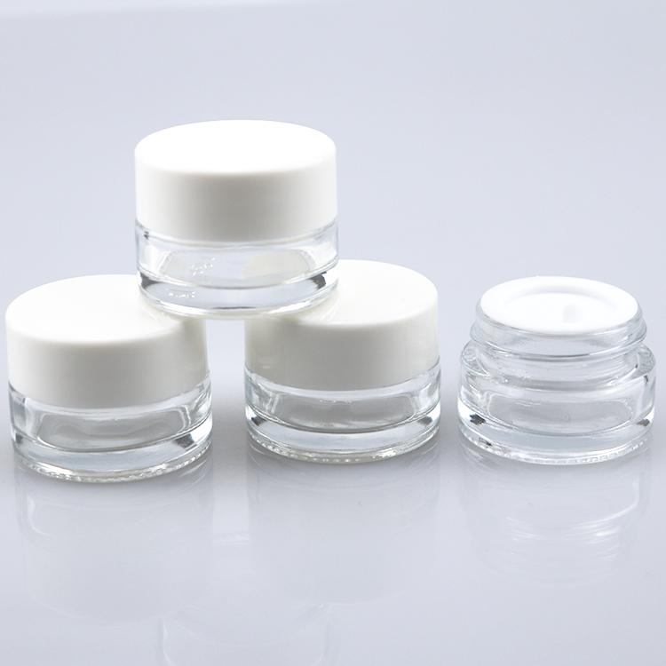 wholesale 1oz 2.5oz 3oz 30ml 50ml 100ml cosmetic skin care glass jar for face cream lotion with white cap