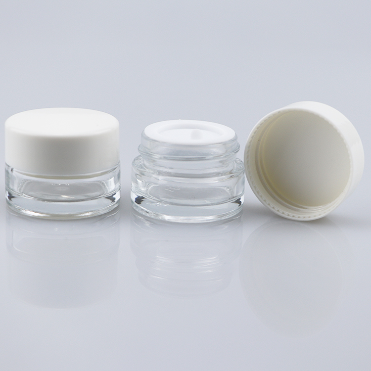 wholesale 1oz 2.5oz 3oz 30ml 50ml 100ml cosmetic skin care glass jar for face cream lotion with white cap