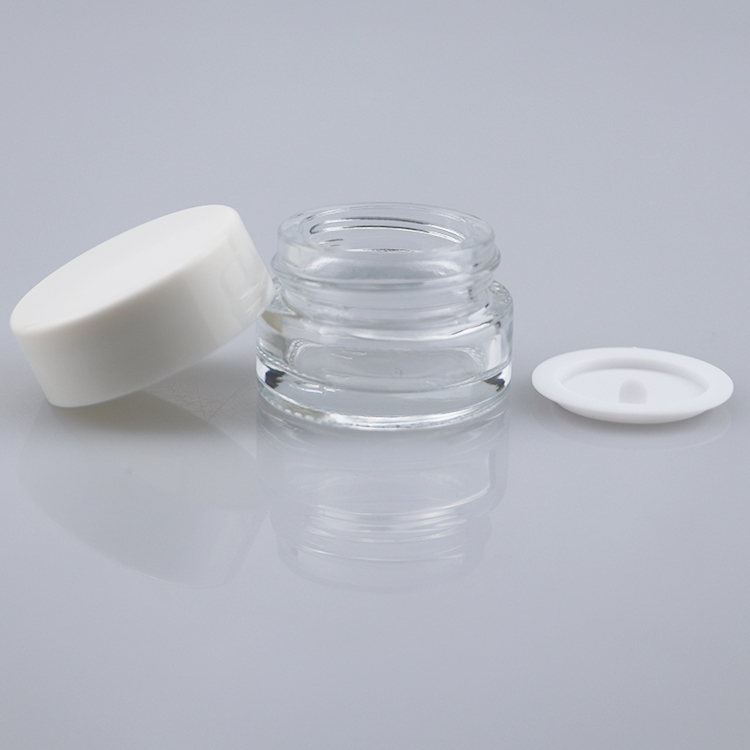 wholesale 1oz 2.5oz 3oz 30ml 50ml 100ml cosmetic skin care glass jar for face cream lotion with white cap