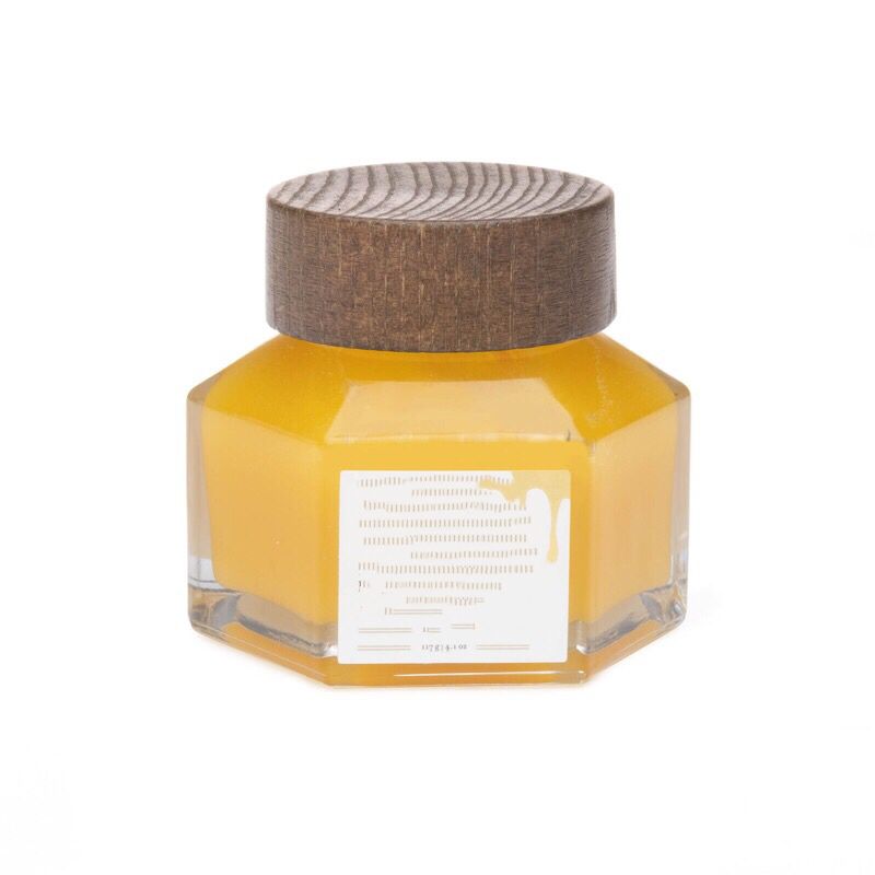 wholesale 1oz 2.5oz 3oz 30ml 50ml hexagonal cosmetic skin care glass jar for face cream lotion with bamboo wooded lid