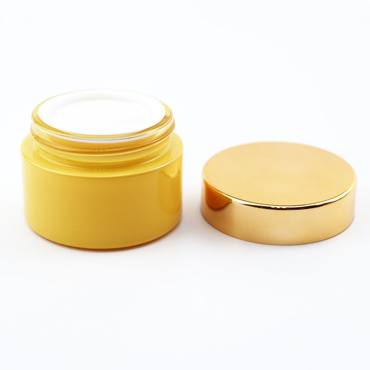wholesale 1oz 2oz 3oz cosmetic glass jar skincare face cream lotion jar with metal cap