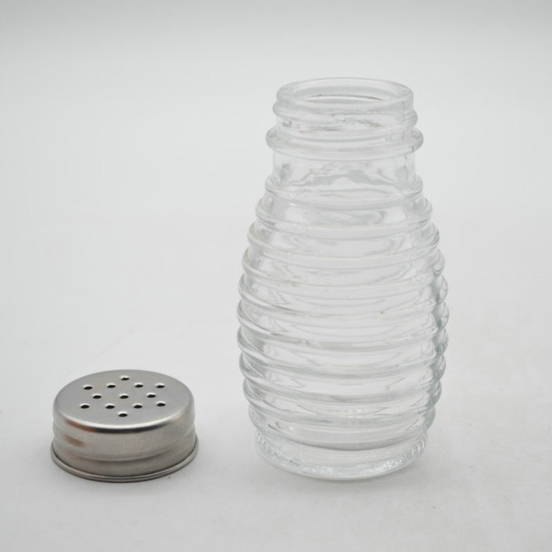 wholesale 2.5oz small spice shaker 75ml square salt glass jar with stainless lid