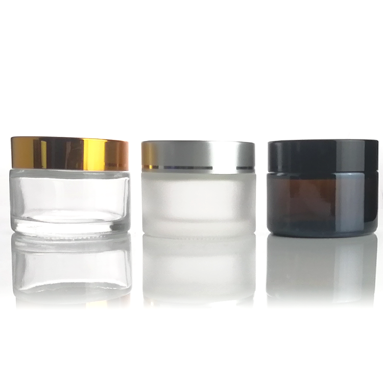 wholesale 2 oz 4 oz 8 oz glass cosmetic jar 5g 10g 30g 50g