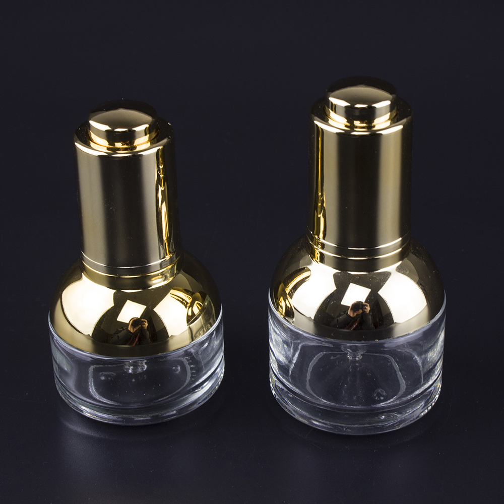 wholesale 20 ml glass press bottle with silver dropper cap empty, empty 20ml e liquid glass press dropper bottles