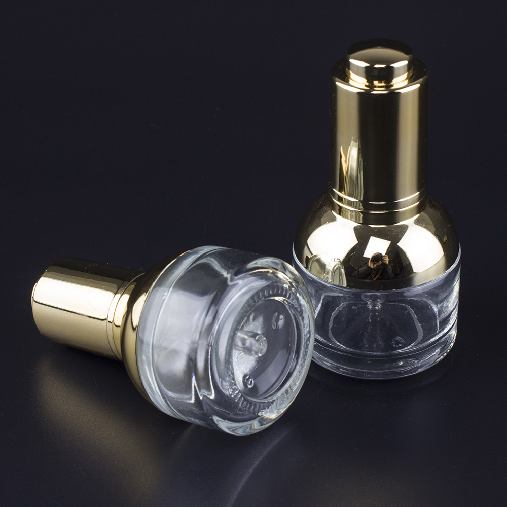 wholesale 20 ml glass press bottle with silver dropper cap empty, empty 20ml e liquid glass press dropper bottles