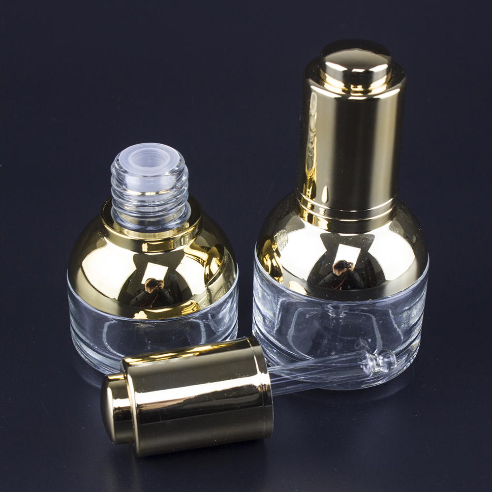 wholesale 20 ml glass press bottle with silver dropper cap empty, empty 20ml e liquid glass press dropper bottles
