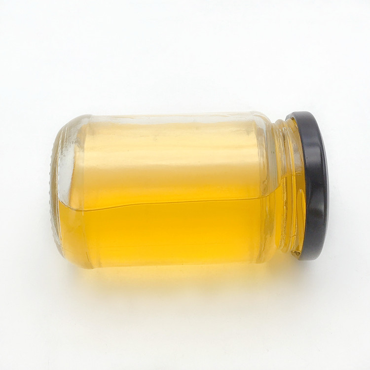 wholesale 200 ml transparent round glass jar for jam with metal cap