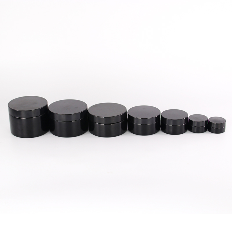 wholesale 200ml 250ml wide mouth flat round cream bottle dark violet glass cosmetic face cream jar big glass jar
