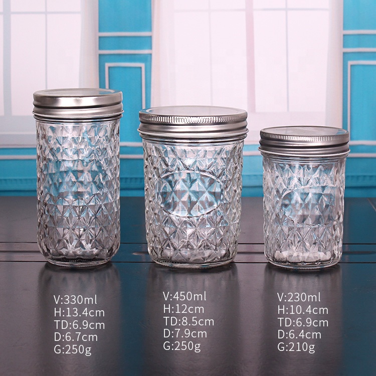 wholesale 200ml 330ml 450ml food glass storage container with lid