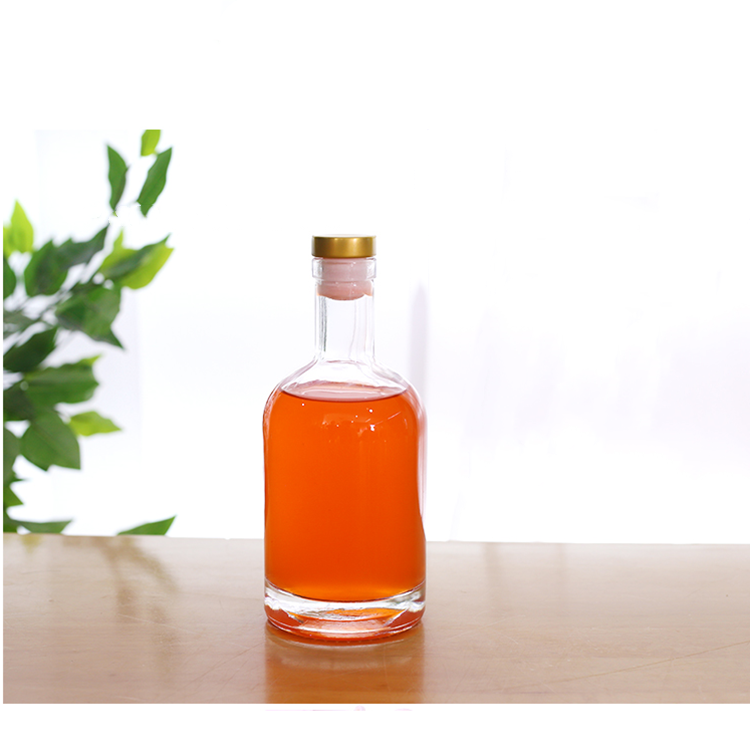 wholesale 200ml 375ml 500ml 750ml 1000ml empty clear round glass wine bottle for vodka