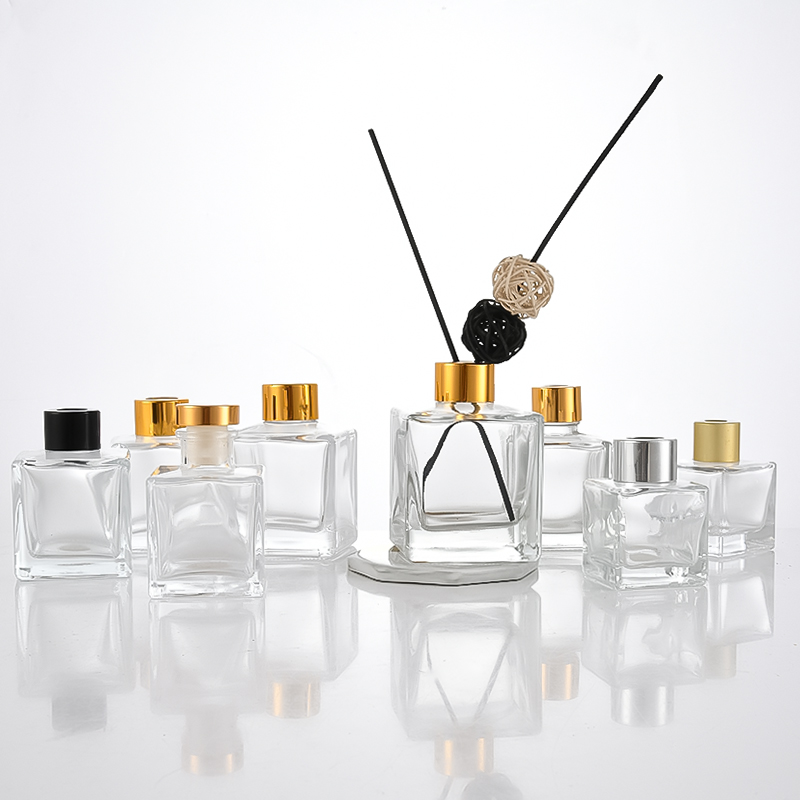 wholesale 200ml empty amber car square reed diffuser bottle glass aroma diffuser bottle with lids
