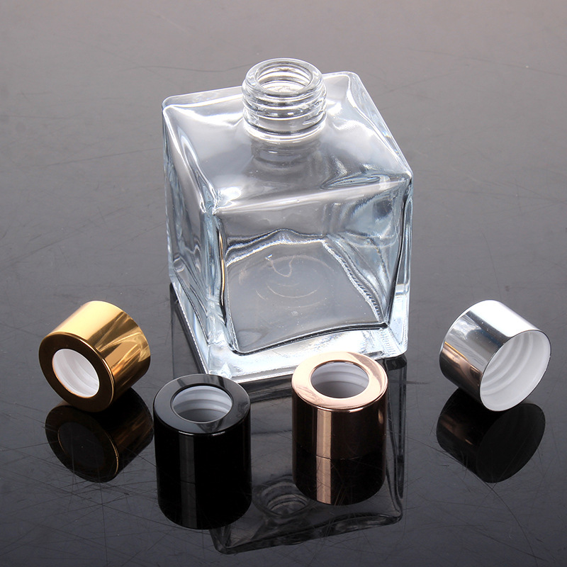 wholesale 200ml empty amber car square reed diffuser bottle glass aroma diffuser bottle with lids