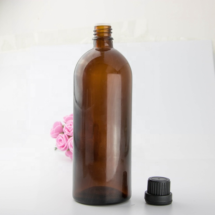 wholesale 200ml matte amber glass packaging cosmetics round bottles for essential oil lotion bottle