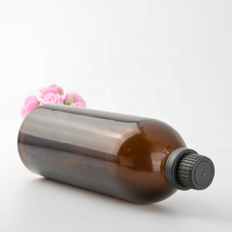 wholesale 200ml matte amber glass packaging cosmetics round bottles for essential oil lotion bottle