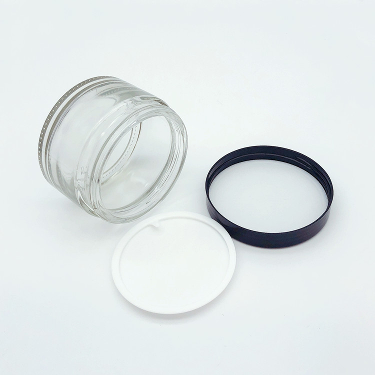 wholesale 200ml round glass cosmetics jar for mudpack with plastic lid
