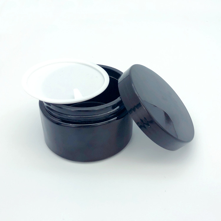 wholesale 200ml round glass cosmetics jar for mudpack with plastic lid