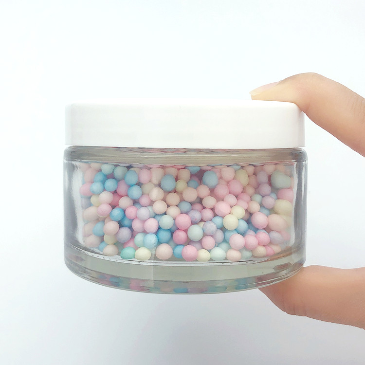 wholesale 200ml round glass cosmetics jar for mudpack with plastic lid