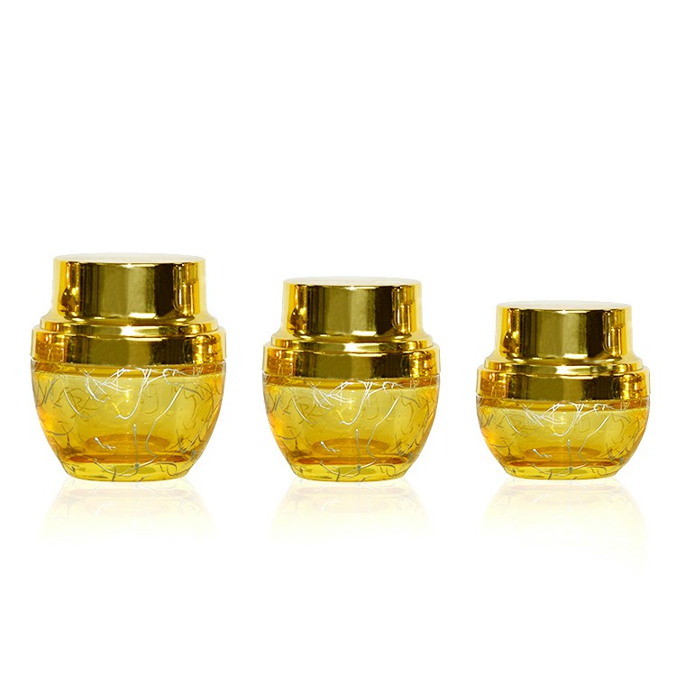wholesale 20g 30g 50g 1oz 2oz  gold alumite cap glass lotion eye cosmetic packaging skincare cream jar