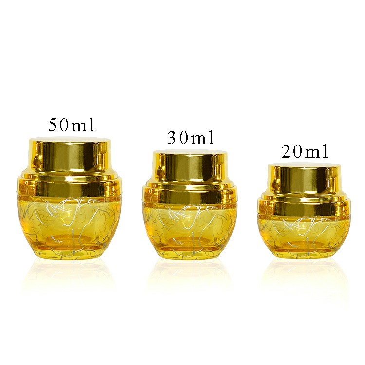 wholesale 20g 30g 50g 1oz 2oz gold alumite cap glass lotion eye cosmetic packaging skincare cream jar