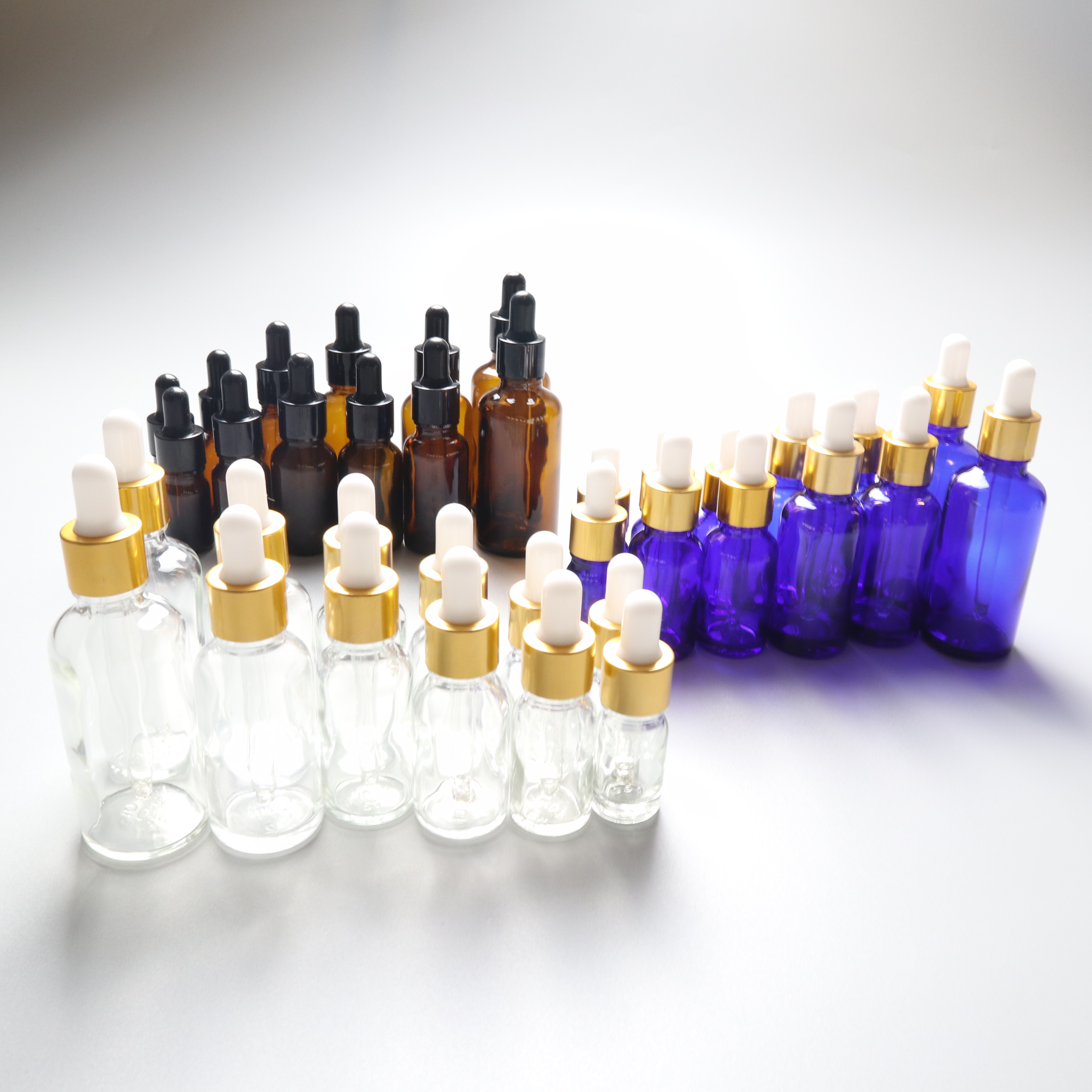 wholesale 20ml 100 ml Cobalt Blue canada  dropper essential oil glass bottle