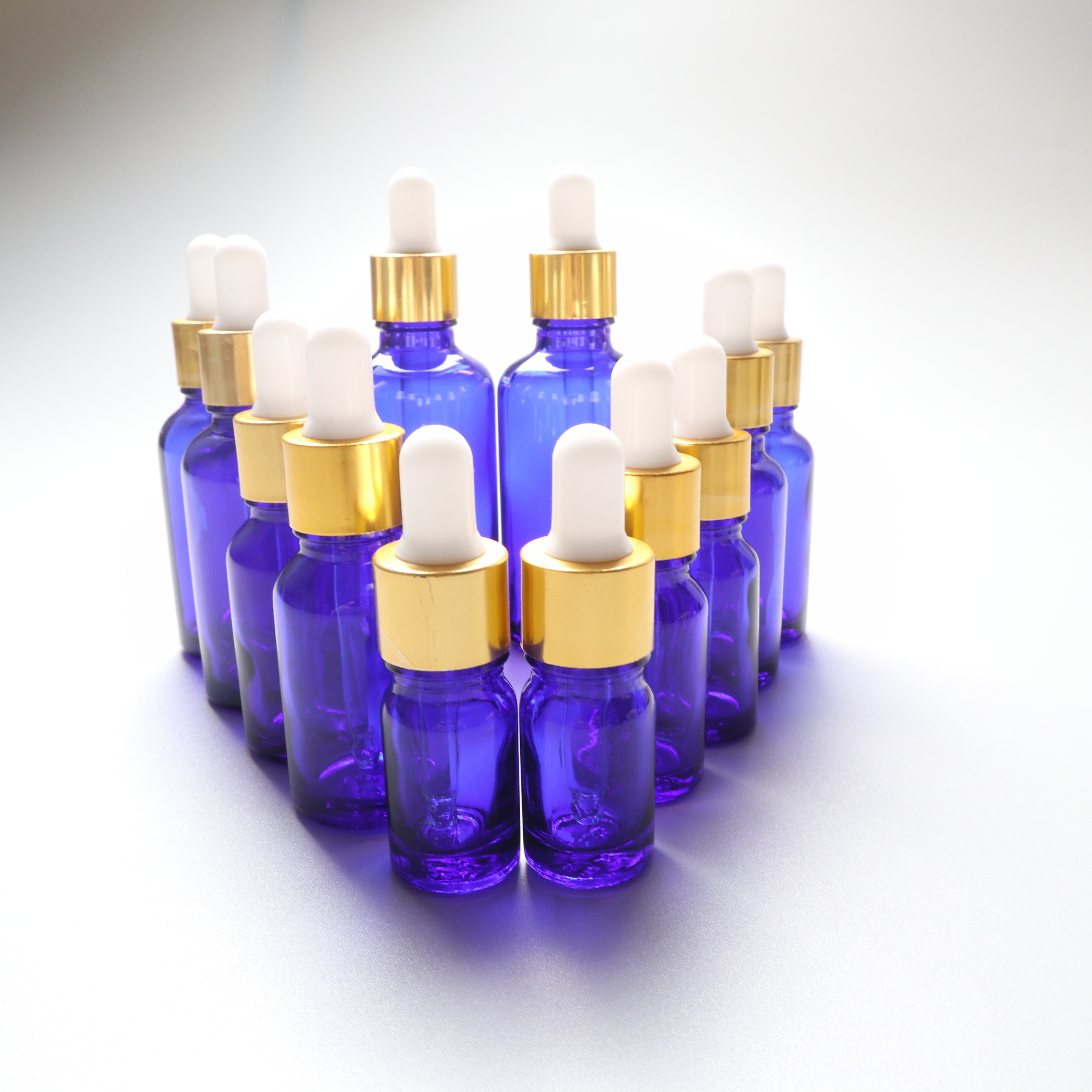 wholesale 20ml 100 ml Cobalt Blue canada dropper essential oil glass bottle
