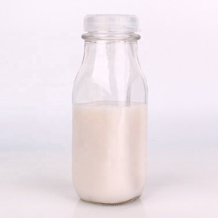 wholesale 240ml 360ml 400ml 1liter square glass milk bottles with plastic lids